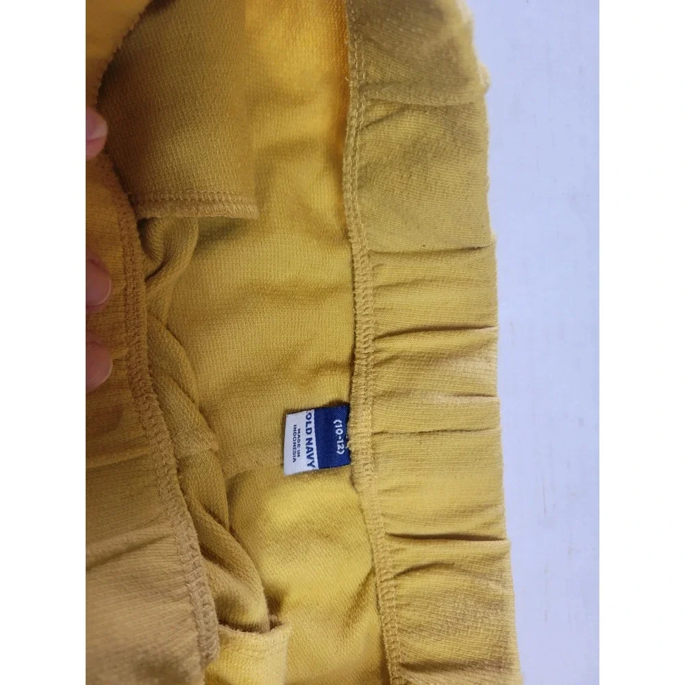 Old Navy Girls Yellow‎ Dolphin Shorts White Contrast Trim Size L 10-12 Retro